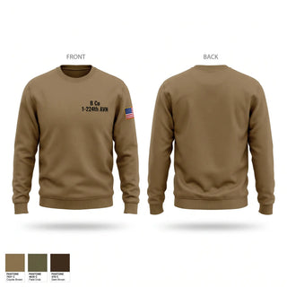Crew Neck Sweatshirt, B Co 1-224th AVN, National Guard, Teamtime, Team time, sublimation, custom sports apparel, team uniforms, spirit wear, spiritwear, sports uniforms, custom shirts, team store, custom team store, fundraiser sports, apparel fundraiser