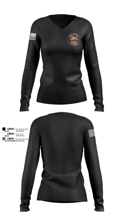 NAF ATSUGI FCPOA 70401455 Women's Long Sleeve V-neck Shirt - 7