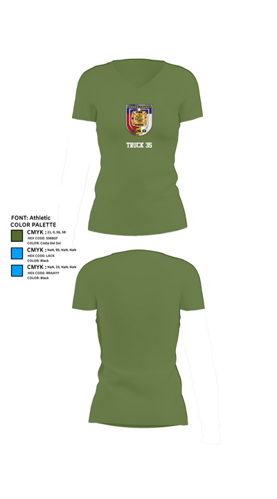 Truck 35 66296032 Women's Short Sleeve V-neck Shirt - 44
