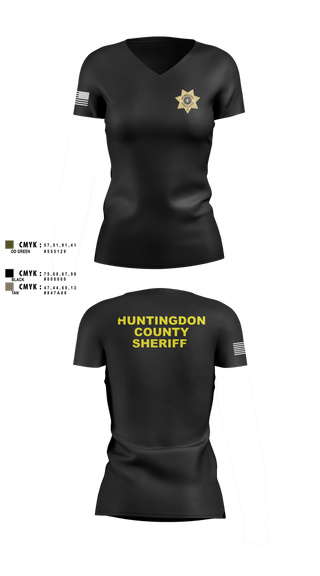 Womens Short Sleeve Vneck Shirt, Huntingdon County Sheriff’s Office, Police, Teamtime, Team time, sublimation, custom sports apparel, team uniforms, spirit wear, spiritwear, sports uniforms, custom shirts, team store, custom team store, fundraiser sports, apparel fundraiser