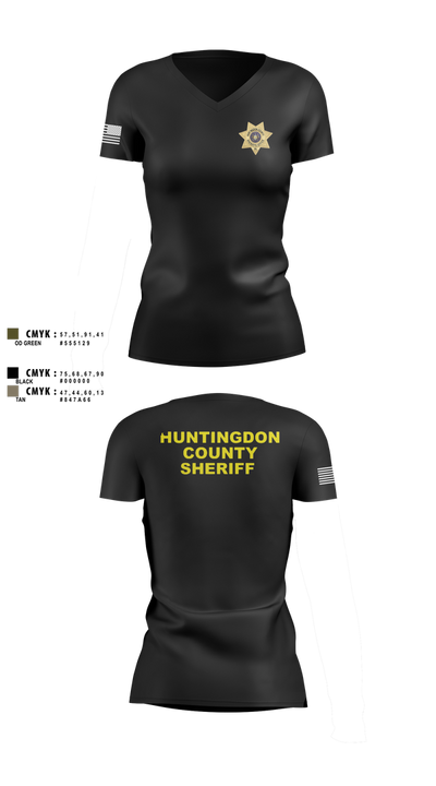 Huntingdon County Sheriff’s Office 63873166 Women's Short Sleeve V-neck Shirt - 100