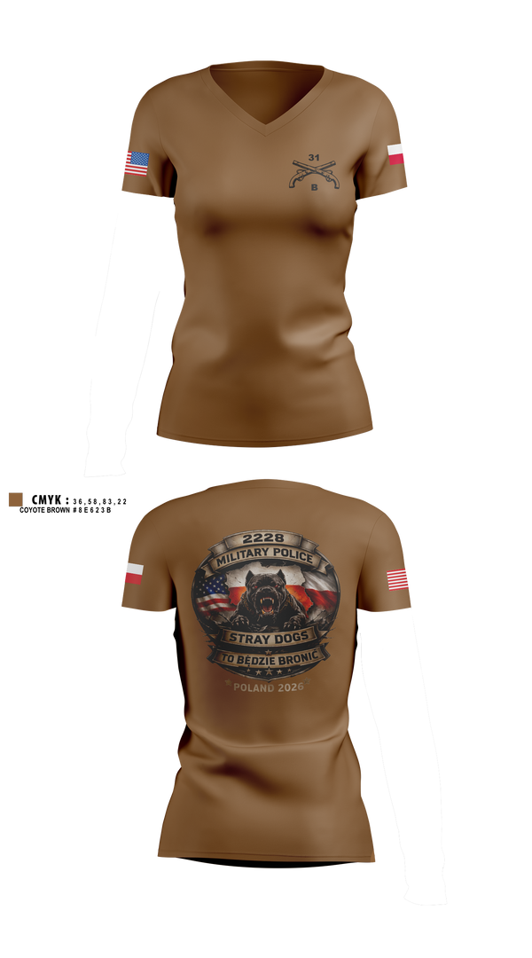 Womens Short Sleeve Vneck Shirt, 2228TH MP CO 3rd PLT, National Guard, Teamtime, Team time, sublimation, custom sports apparel, team uniforms, spirit wear, spiritwear, sports uniforms, custom shirts, team store, custom team store, fundraiser sports, apparel fundraiser