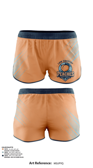 Track Shorts, LowCountry Peaches, Softball, Teamtime, Team time, sublimation, custom sports apparel, team uniforms, spirit wear, spiritwear, sports uniforms, custom shirts, team store, custom team store, fundraiser sports, apparel fundraiser