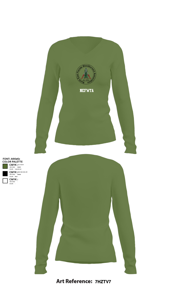 Womens Long Sleeve Vneck Shirt, NEFWTA, , Teamtime, Team time, sublimation, custom sports apparel, team uniforms, spirit wear, spiritwear, sports uniforms, custom shirts, team store, custom team store, fundraiser sports, apparel fundraiser