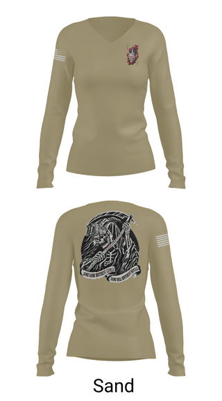 Womens Long Sleeve Vneck Shirt, , Army, Teamtime, Team time, sublimation, custom sports apparel, team uniforms, spirit wear, spiritwear, sports uniforms, custom shirts, team store, custom team store, fundraiser sports, apparel fundraiser