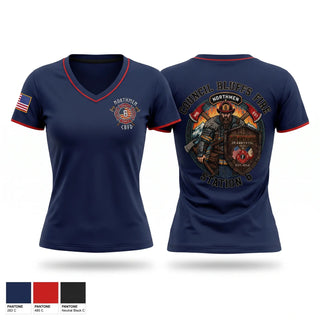 Womens Short Sleeve Vneck Shirt, Northmen, Fire Department, Teamtime, Team time, sublimation, custom sports apparel, team uniforms, spirit wear, spiritwear, sports uniforms, custom shirts, team store, custom team store, fundraiser sports, apparel fundraiser