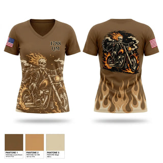 Womens Short Sleeve Vneck Shirt, 1788 QM, Army, Teamtime, Team time, sublimation, custom sports apparel, team uniforms, spirit wear, spiritwear, sports uniforms, custom shirts, team store, custom team store, fundraiser sports, apparel fundraiser