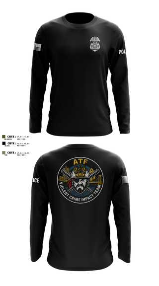 Long Sleeve Performance Shirt, ATF, Police, Teamtime, Team time, sublimation, custom sports apparel, team uniforms, spirit wear, spiritwear, sports uniforms, custom shirts, team store, custom team store, fundraiser sports, apparel fundraiser