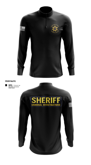 Quarter Zip Jacket, Claiborne County Sheriffs Office Criminal Investigations, Police, Teamtime, Team time, sublimation, custom sports apparel, team uniforms, spirit wear, spiritwear, sports uniforms, custom shirts, team store, custom team store, fundraiser sports, apparel fundraiser