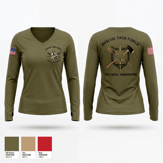 Womens Long Sleeve Vneck Shirt, Rescue Task Force, Police, Teamtime, Team time, sublimation, custom sports apparel, team uniforms, spirit wear, spiritwear, sports uniforms, custom shirts, team store, custom team store, fundraiser sports, apparel fundraiser