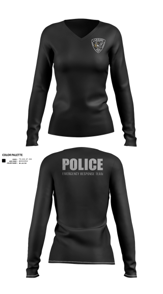 Womens Long Sleeve Vneck Shirt, Lansing Emergency Response Team, Police, Teamtime, Team time, sublimation, custom sports apparel, team uniforms, spirit wear, spiritwear, sports uniforms, custom shirts, team store, custom team store, fundraiser sports, apparel fundraiser