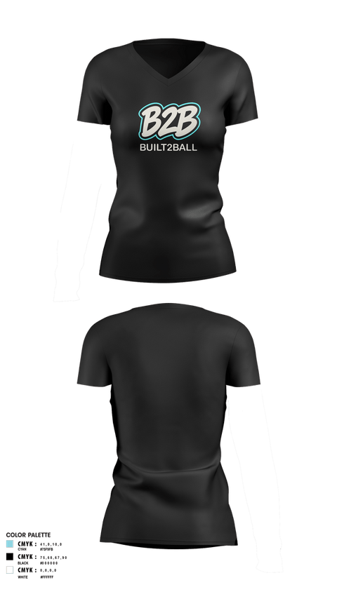 Womens Short Sleeve Vneck Shirt, Built2Ball, Women's Basketball, Teamtime, Team time, sublimation, custom sports apparel, team uniforms, spirit wear, spiritwear, sports uniforms, custom shirts, team store, custom team store, fundraiser sports, apparel fundraiser