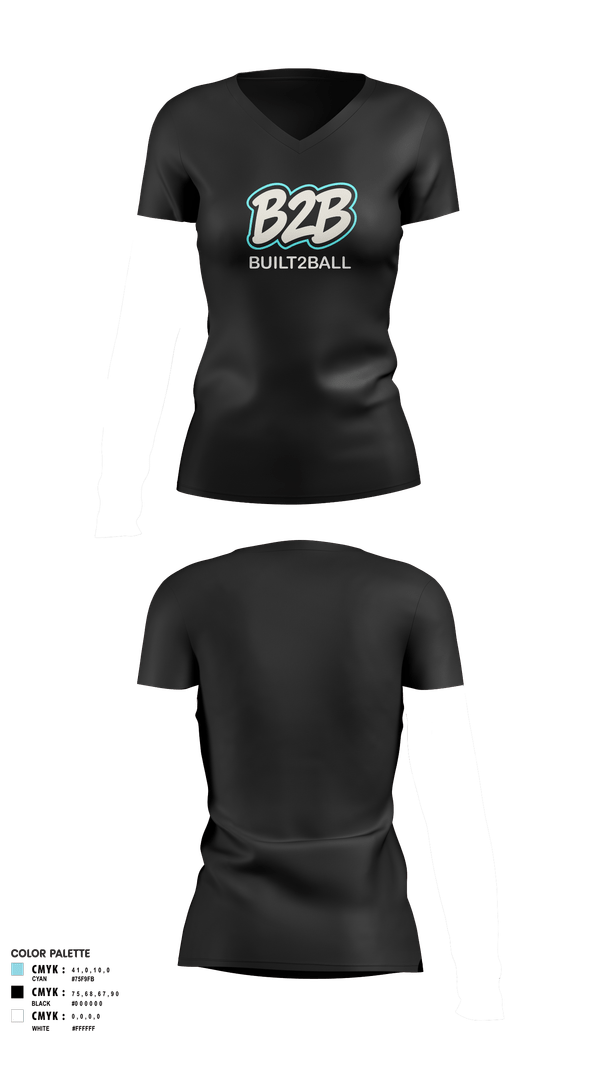 Womens Short Sleeve Vneck Shirt, Built2Ball, Women's Basketball, Teamtime, Team time, sublimation, custom sports apparel, team uniforms, spirit wear, spiritwear, sports uniforms, custom shirts, team store, custom team store, fundraiser sports, apparel fundraiser