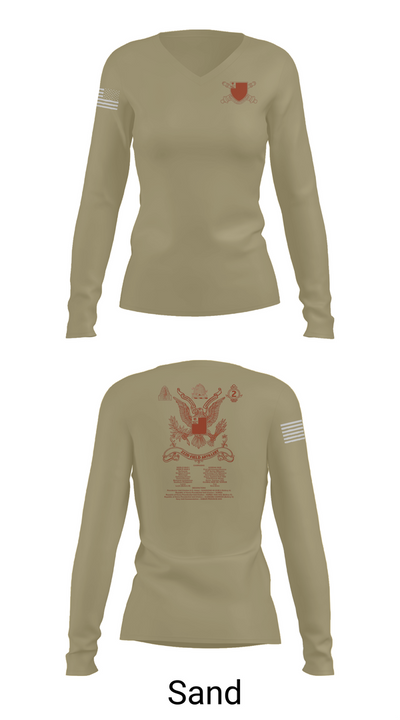 2nd Battalion 222nd Field Artillery 79682132 Women's Long Sleeve V-neck Shirt - 97
