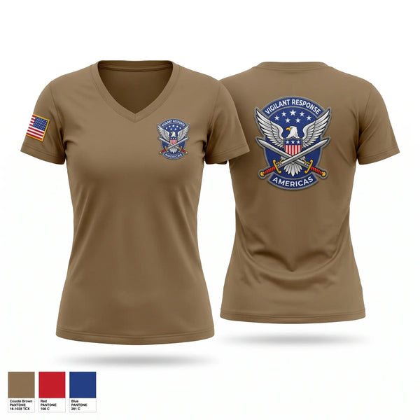 Womens Short Sleeve Vneck Shirt, 410th Contracting Support Brigade, Army, Teamtime, Team time, sublimation, custom sports apparel, team uniforms, spirit wear, spiritwear, sports uniforms, custom shirts, team store, custom team store, fundraiser sports, apparel fundraiser