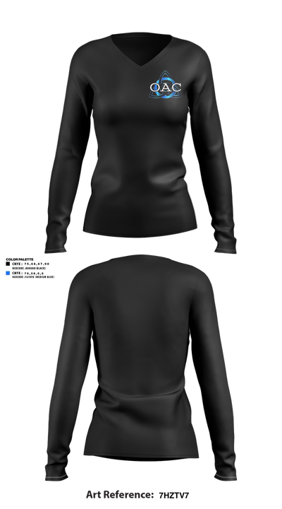 OA Cheerleading 58785935 Women's Long Sleeve V-neck Shirt - 2