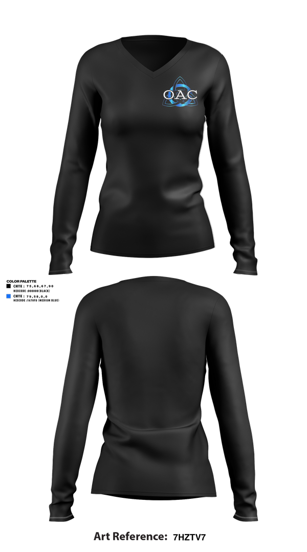 Womens Long Sleeve Vneck Shirt, OA Cheerleading, Cheer, Teamtime, Team time, sublimation, custom sports apparel, team uniforms, spirit wear, spiritwear, sports uniforms, custom shirts, team store, custom team store, fundraiser sports, apparel fundraiser