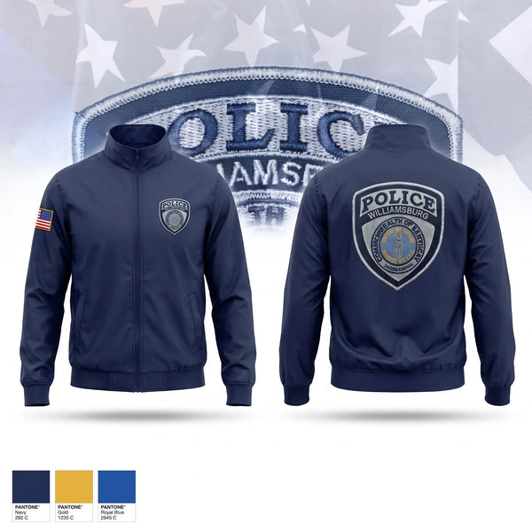 Windbreaker, Williamsburg Police Department, Police, Teamtime, Team time, sublimation, custom sports apparel, team uniforms, spirit wear, spiritwear, sports uniforms, custom shirts, team store, custom team store, fundraiser sports, apparel fundraiser