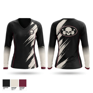 Womens Long Sleeve Vneck Shirt, Darqnuphysique, Spirit Store, Teamtime, Team time, sublimation, custom sports apparel, team uniforms, spirit wear, spiritwear, sports uniforms, custom shirts, team store, custom team store, fundraiser sports, apparel fundraiser