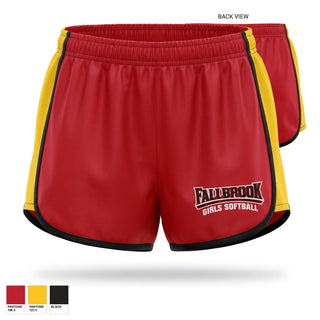 Womens Shorts, Fallbrook girls softball, Softball, Teamtime, Team time, sublimation, custom sports apparel, team uniforms, spirit wear, spiritwear, sports uniforms, custom shirts, team store, custom team store, fundraiser sports, apparel fundraiser