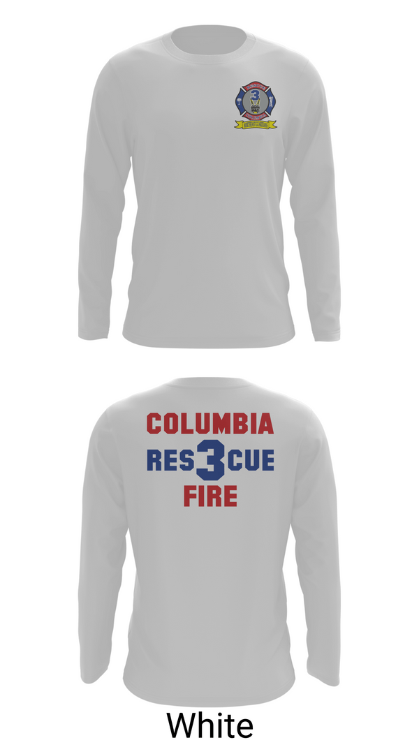 Long Sleeve Performance Shirt, Columbia Fire Department RESCUE3, Fire Department, Teamtime, Team time, sublimation, custom sports apparel, team uniforms, spirit wear, spiritwear, sports uniforms, custom shirts, team store, custom team store, fundraiser sports, apparel fundraiser