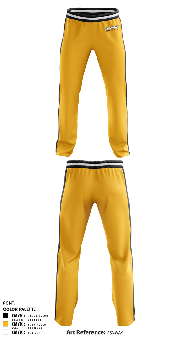 Sweatpants, Trojans, Track & Field, Teamtime, Team time, sublimation, custom sports apparel, team uniforms, spirit wear, spiritwear, sports uniforms, custom shirts, team store, custom team store, fundraiser sports, apparel fundraiser