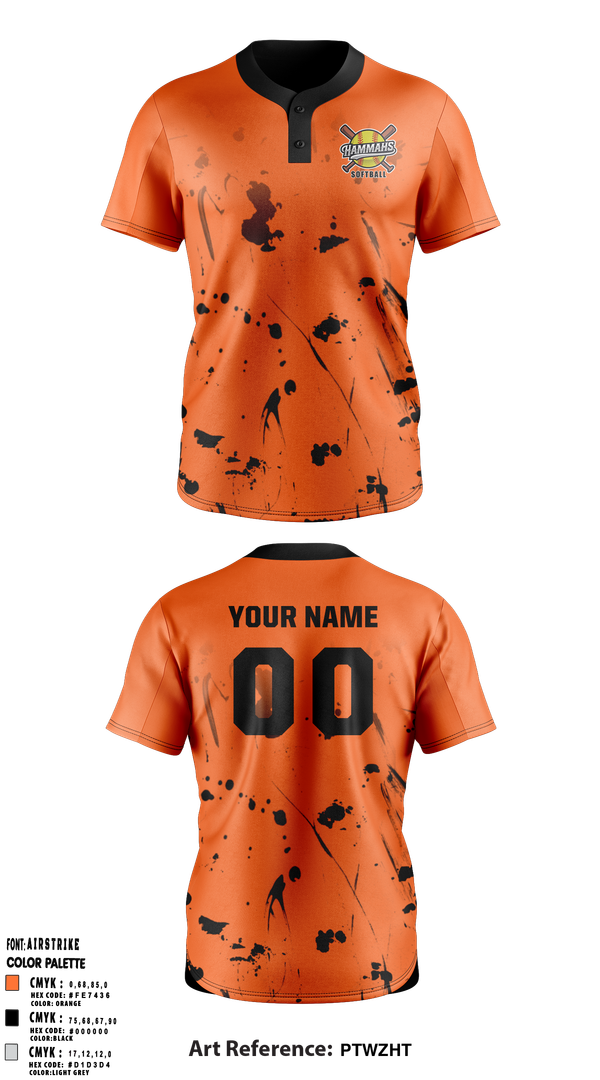 Two Button Baseball Jersey, Hammahs, Softball, Teamtime, Team time, sublimation, custom sports apparel, team uniforms, spirit wear, spiritwear, sports uniforms, custom shirts, team store, custom team store, fundraiser sports, apparel fundraiser