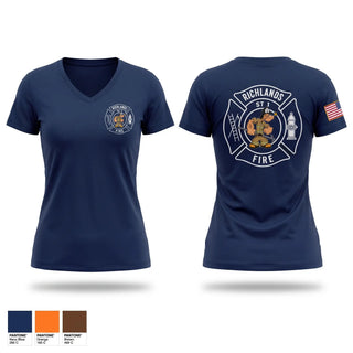 Womens Short Sleeve Vneck Shirt, Richlands fire and rescue, Fire Department, Teamtime, Team time, sublimation, custom sports apparel, team uniforms, spirit wear, spiritwear, sports uniforms, custom shirts, team store, custom team store, fundraiser sports, apparel fundraiser