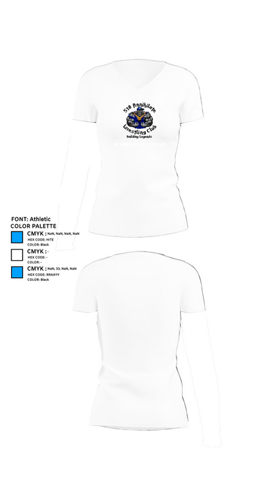 518 Annihilate Wrestling Club 20488804 Women's Short Sleeve V-neck Shirt - 18