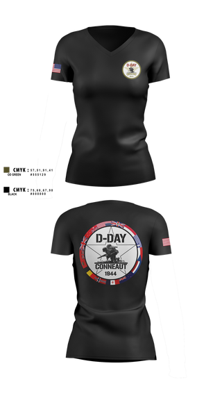Womens Short Sleeve Vneck Shirt, D-Day Ohio, Inc, , Teamtime, Team time, sublimation, custom sports apparel, team uniforms, spirit wear, spiritwear, sports uniforms, custom shirts, team store, custom team store, fundraiser sports, apparel fundraiser