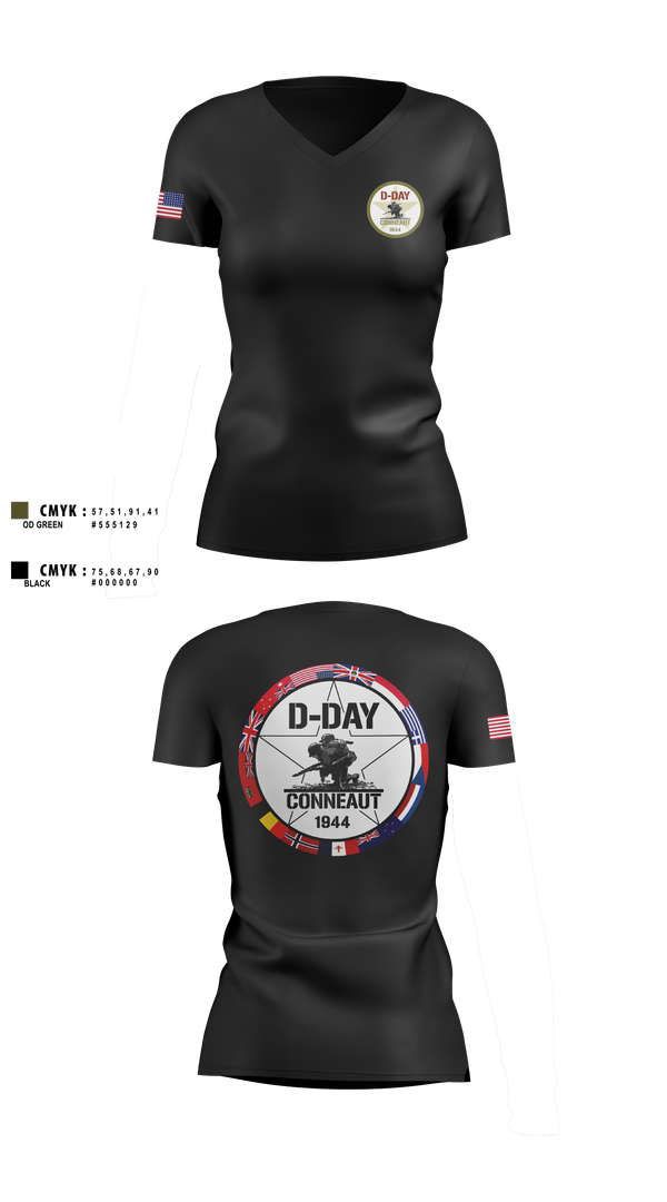 Womens Short Sleeve Vneck Shirt, D-Day Ohio, Inc, , Teamtime, Team time, sublimation, custom sports apparel, team uniforms, spirit wear, spiritwear, sports uniforms, custom shirts, team store, custom team store, fundraiser sports, apparel fundraiser