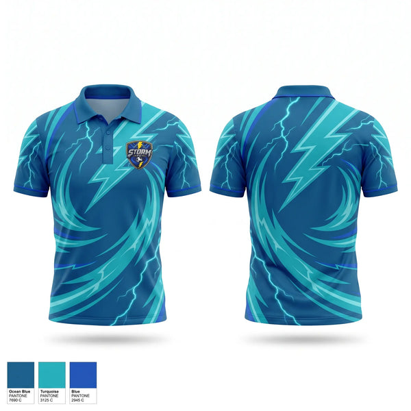 Short Sleeve Performance Polo, Storm F.C., Men's Soccer, Teamtime, Team time, sublimation, custom sports apparel, team uniforms, spirit wear, spiritwear, sports uniforms, custom shirts, team store, custom team store, fundraiser sports, apparel fundraiser