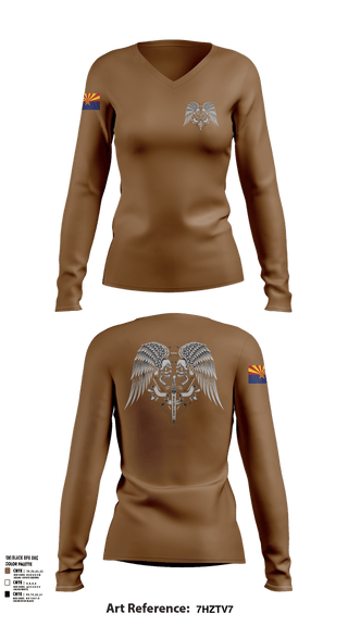 Womens Long Sleeve Vneck Shirt, Az Reapers, Army, Teamtime, Team time, sublimation, custom sports apparel, team uniforms, spirit wear, spiritwear, sports uniforms, custom shirts, team store, custom team store, fundraiser sports, apparel fundraiser
