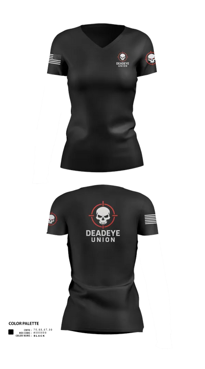 DEADEYE UNION 70253408 Women's Short Sleeve V-neck Shirt - 21