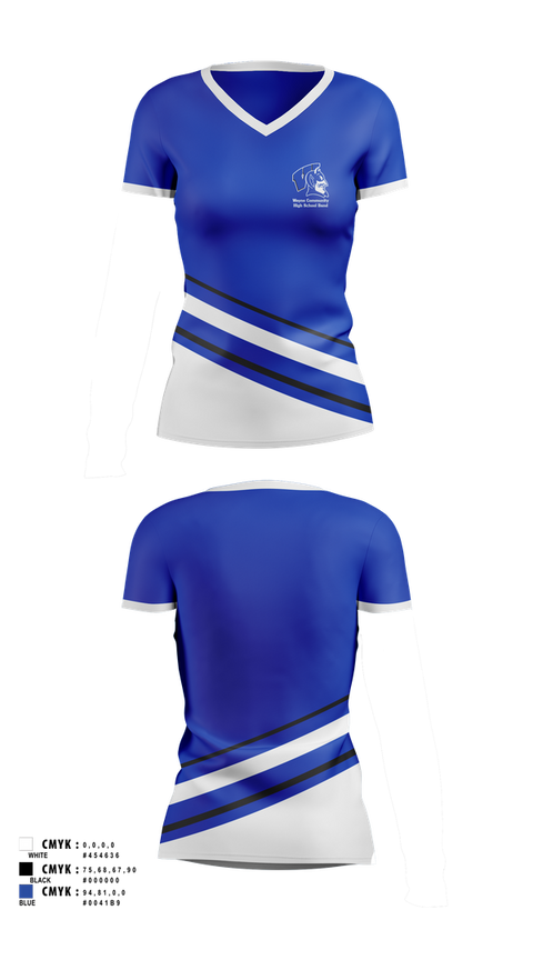 Womens Short Sleeve Vneck Shirt, Wayne Community High School Band, Spirit Store, Teamtime, Team time, sublimation, custom sports apparel, team uniforms, spirit wear, spiritwear, sports uniforms, custom shirts, team store, custom team store, fundraiser sports, apparel fundraiser