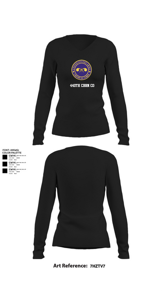 Womens Long Sleeve Vneck Shirt, 440th CBRN CO, , Teamtime, Team time, sublimation, custom sports apparel, team uniforms, spirit wear, spiritwear, sports uniforms, custom shirts, team store, custom team store, fundraiser sports, apparel fundraiser