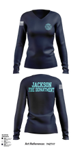 Jackson Fire Department Women's Long Sleeve V-neck Shirt - 5