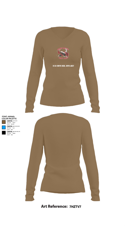 B co 236th BEB, 30th ABCT 17684221 Women's Long Sleeve V-neck Shirt - 2