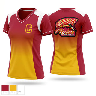 Womens Short Sleeve Vneck Shirt, Chaminade Flyers, Spirit Store, Teamtime, Team time, sublimation, custom sports apparel, team uniforms, spirit wear, spiritwear, sports uniforms, custom shirts, team store, custom team store, fundraiser sports, apparel fundraiser