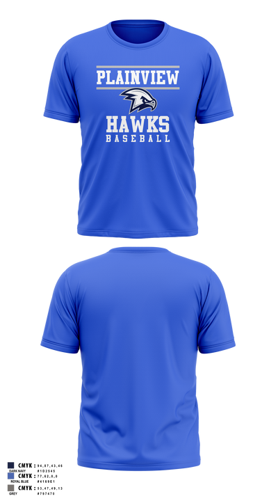 Plainview Hawks Short Sleeve Performance Shirt - 48