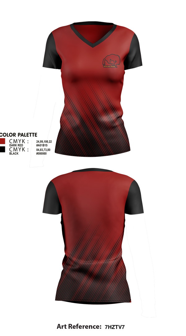 Womens Short Sleeve Vneck Shirt, Rawlins Outlaws, Wrestling, Teamtime, Team time, sublimation, custom sports apparel, team uniforms, spirit wear, spiritwear, sports uniforms, custom shirts, team store, custom team store, fundraiser sports, apparel fundraiser
