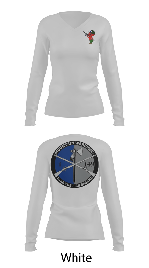 Womens Long Sleeve Vneck Shirt, 1-149th HHC Medic section, Army, Teamtime, Team time, sublimation, custom sports apparel, team uniforms, spirit wear, spiritwear, sports uniforms, custom shirts, team store, custom team store, fundraiser sports, apparel fundraiser