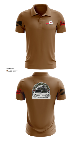 Short Sleeve Performance Polo, 1033rd Engineer Support Company, National Guard, Teamtime, Team time, sublimation, custom sports apparel, team uniforms, spirit wear, spiritwear, sports uniforms, custom shirts, team store, custom team store, fundraiser sports, apparel fundraiser
