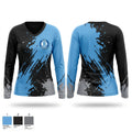 Blues Women's Long Sleeve V-neck Shirt - 1