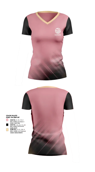 Womens Short Sleeve Vneck Shirt, Rangers, Women's Soccer, Teamtime, Team time, sublimation, custom sports apparel, team uniforms, spirit wear, spiritwear, sports uniforms, custom shirts, team store, custom team store, fundraiser sports, apparel fundraiser