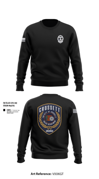 Crew Neck Sweatshirt, Crossett Police Department, Police, Teamtime, Team time, sublimation, custom sports apparel, team uniforms, spirit wear, spiritwear, sports uniforms, custom shirts, team store, custom team store, fundraiser sports, apparel fundraiser