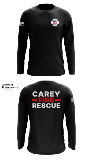 Long Sleeve Performance Shirt, Carey Rural Fire & Rescue, Fire Department, Teamtime, Team time, sublimation, custom sports apparel, team uniforms, spirit wear, spiritwear, sports uniforms, custom shirts, team store, custom team store, fundraiser sports, apparel fundraiser