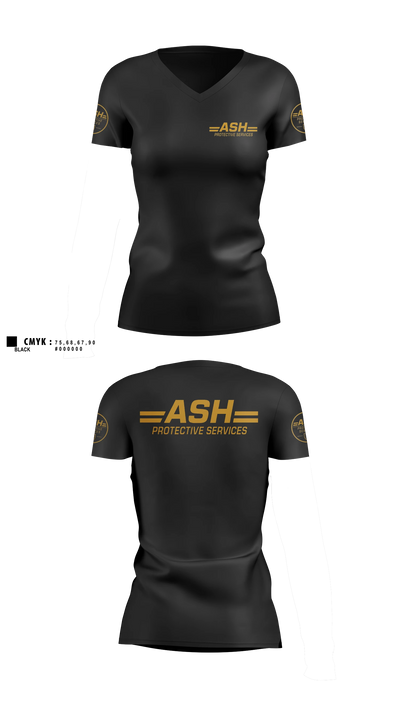 ASH Protective Services Women's Short Sleeve V-neck Shirt - 1