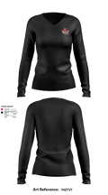 Red Springs Red Devils 1558638 Women's Long Sleeve V-neck Shirt - 4