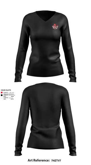 Womens Long Sleeve Vneck Shirt, Red Springs Red Devils, Women's Basketball, Teamtime, Team time, sublimation, custom sports apparel, team uniforms, spirit wear, spiritwear, sports uniforms, custom shirts, team store, custom team store, fundraiser sports, apparel fundraiser